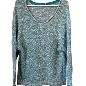 Free People V-Neck Sweater in Teal